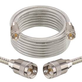 Mookeerf 667763816875 Cb Coax Cable Rg8x Coaxial 15ft Stranded Core Uhf Pl259 Male To Ma