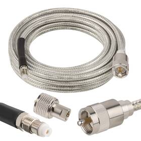 Pl-259 Mookeerf 667763816974 15ft Cb Coax Cable Low Loss Rg8x To Fme Connectors