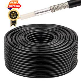 Mookeerf 706531250128 Moookeerf Rg6 Coaxial Cable 100ft 18 Awg 75 Ohm Dual Shield Black