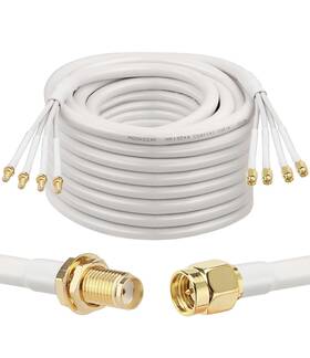 Mookeerf 744110212945 Sma Extension Cable - Quad 195 50 Ft Male To Female Coax