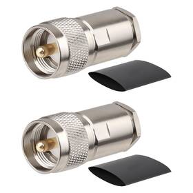 Lmr400-uhf-j-2pcs-zhuangjie Mookeerf 2 Pack Pl259 Coax Connectors 50 Ohm Pl-259 Uhf Male Clamp Connector For Lmr40