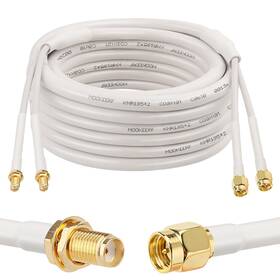 Wihte-rg58x2-sma-jk-30ft Mookeerf Sma Extension Cable - 30ft Male To Female Coax Ultra Low-loss T