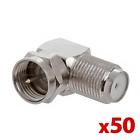 N-e-1196 Lot Of 50 Cmple Type Right Angle Adapter Connector Jack Plug Coaxial