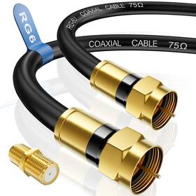 Rg6-6ft-bk Nixsto Rg6 Coaxial Cable 6ft Gold F-type Connector Hdtv/satellite/modem/antenna
