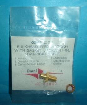 210-1 Omni Spectra Omni-spectra Osm Bulkhead Feedthru With Gasket Jack/0.141 In Gold Plated Nos