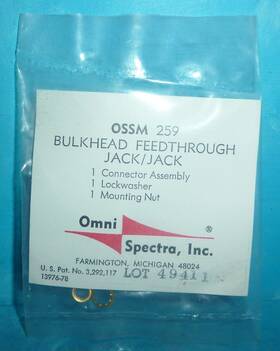 Ossm-259 Omni Spectra Omni-spectra Ossm 259 Bulkhead Feedthru Jack/jack Gold Plated Nos Sealed