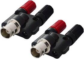 Onelinkmore 701988659869 2 Bnc Female To Dual Banana Socket Binding Post Rf Coax Splitter Adapter