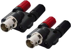 Onelinkmore 705353331367 2 Bnc Female To Dual Banana Socket Binding Post Rf Coax Splitter Adapter