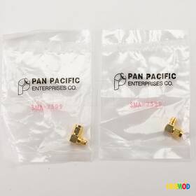 Sma-2599 Pan Pacific 2x Sma Male To Female Fpv Antenna Right Angle 90 Degree Adapter Gold