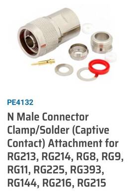 Pe4132 Pasternack N Male Connector Clamp/solder Captive Contact Rg11 And More Pe4132 Pasternack N Male Connector Clamp/solder Captive Contact Rg11 And More