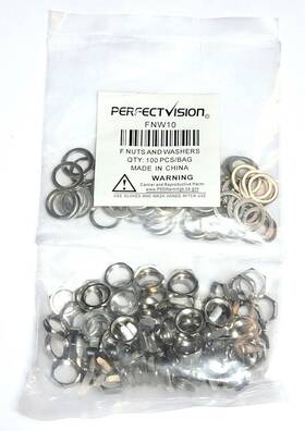 Fnw10 Perfect Vision Bag 100 F-81 Hex Nuts And Washers 3/8 Inch Coax Barrel Splice Chassis Connectors Rg6
