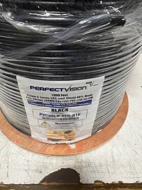 Pvrg6ld-blk-r1k Perfect Vision Rg 6 Black 1000ft Reel