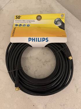 Ph61208 Philips Phillips Black Coaxial Quality Cable 50ft Connect Video Components Usa Seller Ph61208 Philips Phillips Black Coaxial Quality Cable 50ft Connect Video Components Usa Seller