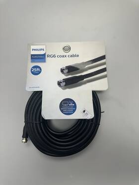 Philips Swv7035a/17 Rg6 Coaxial Cable 25ft F-type Male To Black