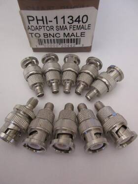 Philmore 11340 10 Lot Sma F To Bnc M Coaxial Rf Commercial Connector Nos
