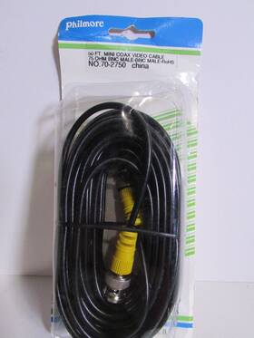 70-2750 Philmore 50ft Mini Coax Video Cable 75 Ohm Bnc Male-bnc To Male