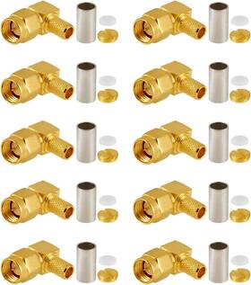 Rg400 Pobady 313020989997 10 Pcs Sma Connectors Male Right Angle Crimp Connector For Rg58 Rg142 Rg400 Pobady 313020989997 10 Pcs Sma Connectors Male Right Angle Crimp Connector For Rg58 Rg142