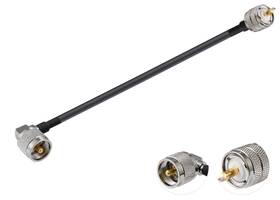 Pl259 Pobady 797444878165 Uhf Male Right Angle Coax Cable Rg58 Jumper 12 Inch For Ham/cb Radios