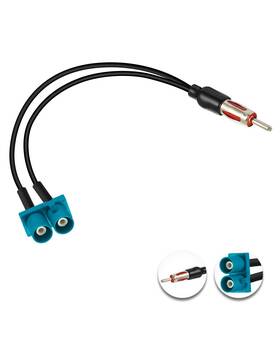 Vca338-us Pobady 12in Fakra-z To Din Male Plug - Dual Fakra Z /din Pigtail Rg174 Fm/am Radio