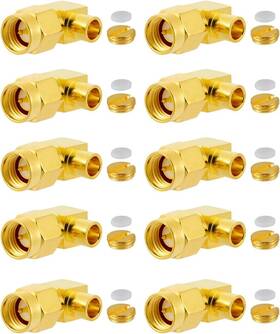 Vco047-us Pobady 10 Pcs Sma Connectors Male Right Angle Solder For Rg402 Gold
