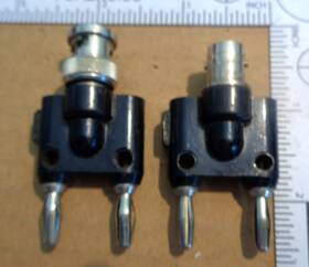 1269-1270 Pomona Lot Of 2 Dual Banana Plug To Bnc Adapters 1269 F And 1270 M