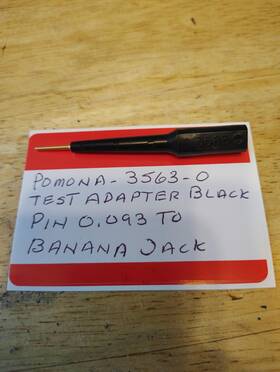 1-pomona Pomona 3563-0 Test Adapter Connector Pin 0.093 Inch To Banana Jack Black