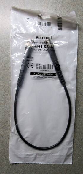 Pomona 4964-ss-12 Nos Nip Bnc M To 12 Inch Low-noise Cable