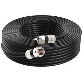 Postta 737353745844 Digital Coaxial Cable 50 Feet Quad Shielded Black Rg6 With F-male Conn