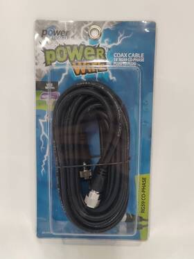 215-31412 Power Comm Wire 18ft Coax Cable Rg59 Co-phase Plug To Pl259 Connectors Cb