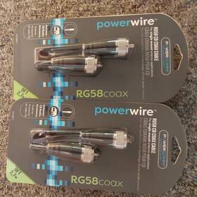 215-34211 Power Comm Wire 9ft Coax Cable Rg58 Plug Cb Pl259 Connectors Lot Of 2