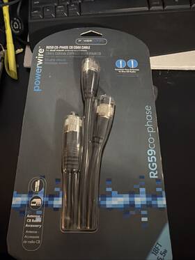 21534412 Powercomm New 18 Foot Black Rg59/u Co-phase Coax Cb Radio Dual Antenna Coaxial Cable 18ft 21534412 Powercomm New 18 Foot Black Rg59/u Co-phase Coax Cb Radio Dual Antenna Coaxial Cable 18ft
