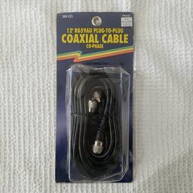 300-523 Powercomm Barjan Coaxial Cable Rg59u Co-phased Plug To 12ft Cb Radio #300-523 300-523 Powercomm Barjan Coaxial Cable Rg59u Co-phased Plug To 12ft Cb Radio #300-523