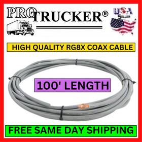 Rg8x-100 Pro Trucker Rg8x 100ft Cb Radio Coax Cable Mini 8 For Ham Antennas Mobile Base