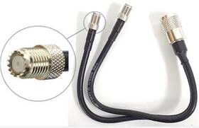 1dh-fmpl Procomm Dual Mini-uhf F To Pl-259 M 1ft Coax Adapter Cable Brand New