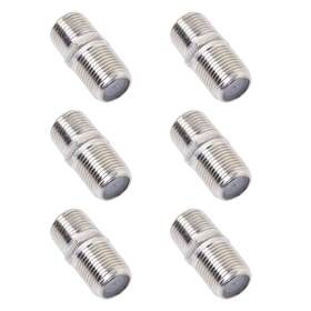 Qdishi 795063617325 6 Pack Coaxial Cable Connector Rg6 Coax Extender F-type Silver Plated