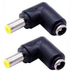 Wantgong2.5-2.1yellow Qjzxuezhen 2pcs Dc Power Connector Adapter 90 Degree Angle 5.5mm X 2.5mm Male Plug To