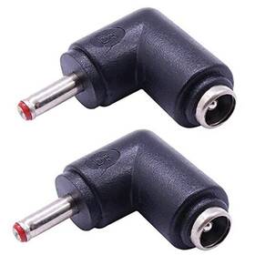 Watgong3.5-mu2.1red Qjzxuezhen 2pcs Dc Power Connector Adapter 90 Degree Angle 3.5mm X 1.35mm Male Plug To