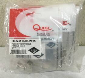 Cab-2015 Quest Technologies 75 Ohm Right Angle Female-male Connector 10pc Bag