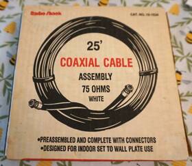 15-1534 Radioshack 15-1526 Archer 25ft Coaxial Cable Assembly 75 Ohms #15-1534 From Radio Shack Vintage 15-1534 Radioshack 15-1526 Archer 25ft Coaxial Cable Assembly 75 Ohms #15-1534 From Radio Shack Vintage