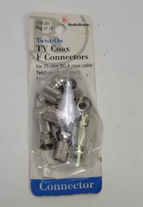 278-285 Radioshack Radio Shack Pack Of 10 Twist-on Tv Coax F Connectors For 75-ohm Rg-6