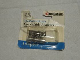 2780204 Radioshack Coax Cable Adapters Ug-176/u Pl-259 New Vintage Pack Of 2