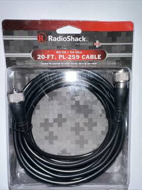 278967 Radioshack Radio Shack 20ft Rg58 Coax Pl259 Cable Factory New