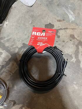 Vh59s025cr Rca Rg59 Coaxial Cable F-type Male To 25 Ft Black Round