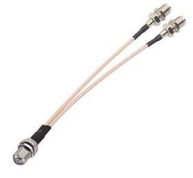 Redyutou 778112261861 F-type Rg6 Splitter Cable F Female To Dual 3 Way V-type Satellite