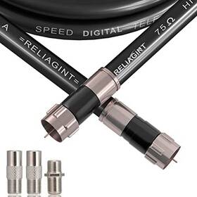 Reliagint 796167886921 30ft Tv Cable Wire Black Rg6 Coaxial With F Connector F81 Female Extension Reliagint 796167886921 30ft Tv Cable Wire Black Rg6 Coaxial With F Connector F81 Female Extension