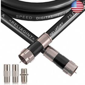 Reliagint 796167886938 50ft Rg6 Coaxial Cable With F Connector F81 Female Extender Adapter