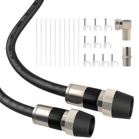 Rl-rg6tws-30f-blk Reliagint 30ft Rg6 Coaxial Cable For Tv Weatherproof Outdoor Antenna Wire Tri-shield