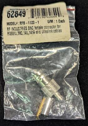 Rfb-1123-1 Rf Industries Group Of 5 Ea. Bnc Female 50 Ohm Crimp Connectors