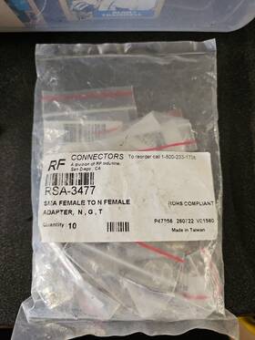 Rsa-3477 Rf Industries Sma Female Connector To N Qty 10