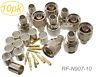 Rg8-rg213-lmr400 Rf-n907-10 Cablesonline Male Crimp Type Rf Connectors For Coax Wire